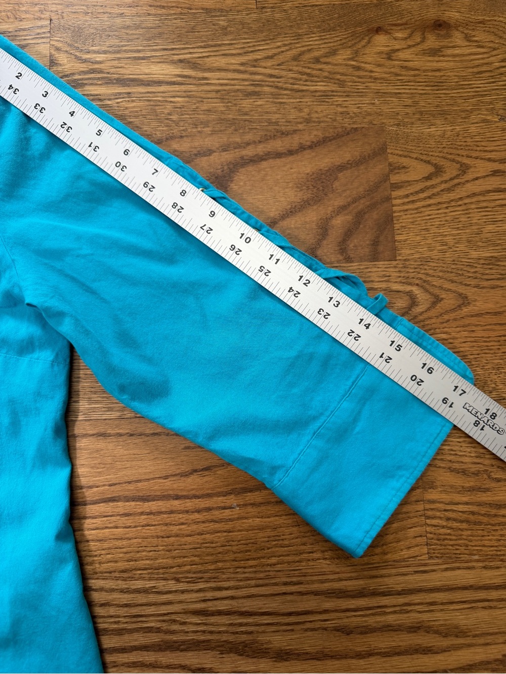 Chico's Teal Button-Front Shirt with Three-Quarter Sleeves - Picture 2 of 11